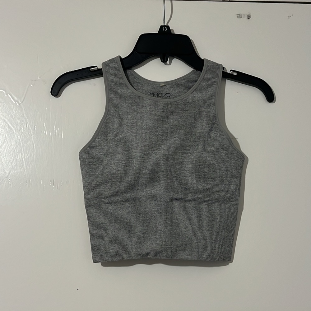 Gray Sleeveless Crop Top